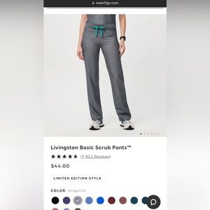 SOLD-FIGS Livingston Basic Scrub Pants-Technical Collection-Gray-Regular-Small